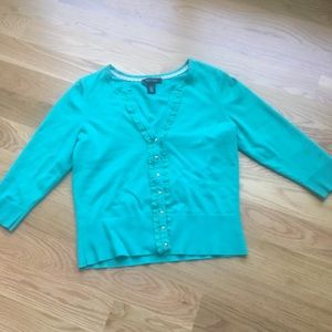 WHBM green cardigan size L